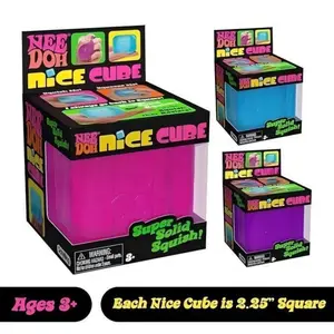 Square Soft Ball Ice Cube, Moldable Stress Relief Toy, Blue Filling, Comfortable Touch, Ideal for All Ages, Sensory Relaxation