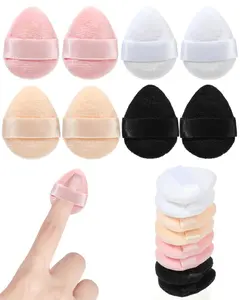 12 Pieces Triangle Powder Puff, Triangle Makeup Puff, Reusable Velour Setting/Foundation Blending Puff for Loose Powder and Foundation, Beauty Makeup Tools Reusable Wet & Dry Powder Puffs Black