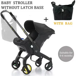 (No latch base)Baby Stroller with Free Bag, 4 Wheels Foldable Newborn Stroller, Equipped with Five Point Seat Belt and A Chest Clip, Can be Pushed in Both Directions, with Shock-absorbing Wheels, Suitable for Traveling, As Mother's Day Gift #Summervibes