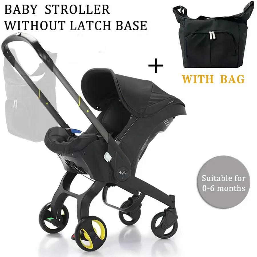 (No latch base)Baby Stroller with Free Bag, 4 Wheels Foldable Newborn Stroller, Equipped with Five Point Seat Belt and A Chest Clip, Can be Pushed in Both Directions,with Shock-absorbing Wheels,Suitable for Traveling, As Mother's Day Gift #DealsForYouDays
