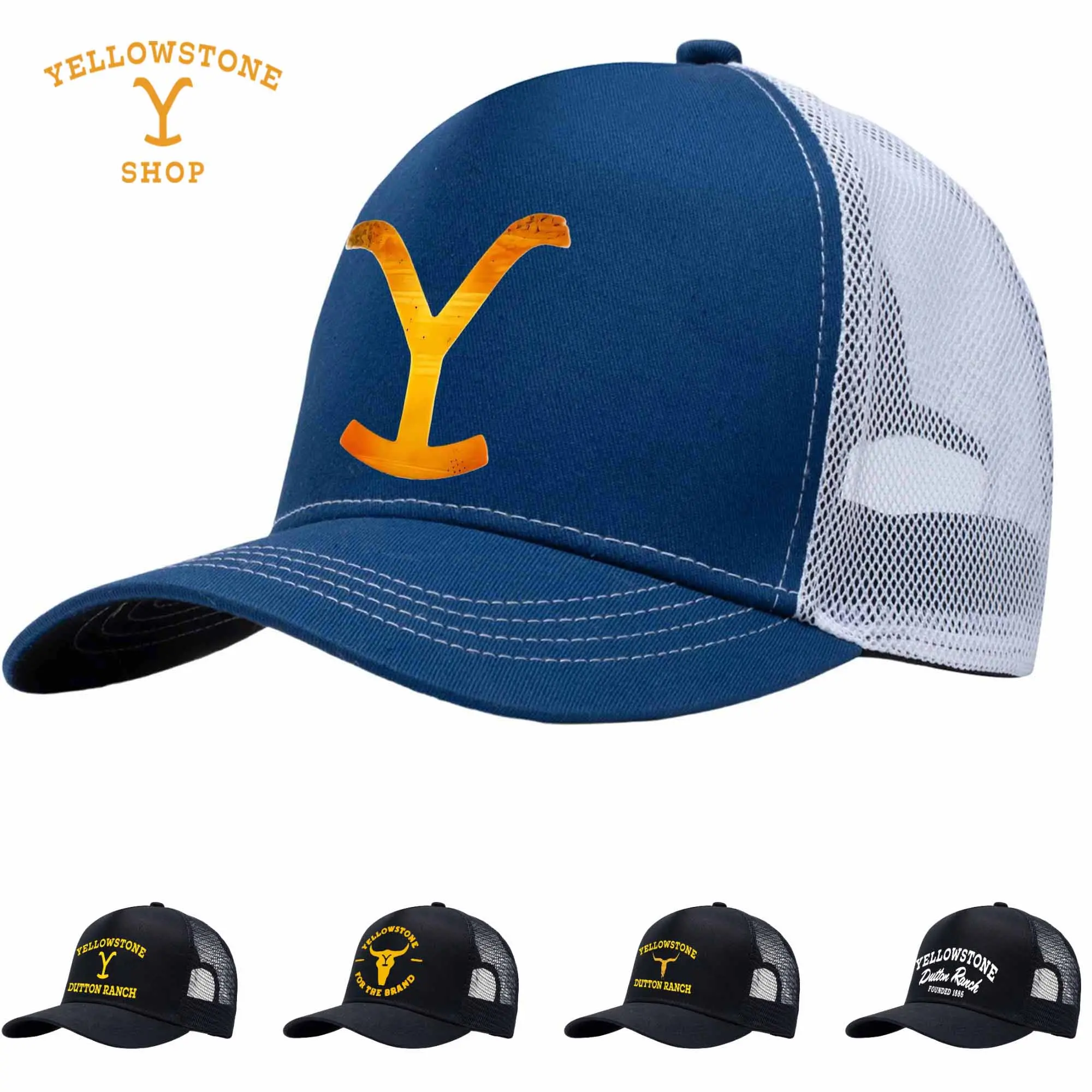 Yellowstone Dutton Ranch Graphic Logo Statement Fitted Baseball Cap - Adjustable, Anti-UV, Lightweight Breathable Casual Hat for Men, Summer Active Lifestyles, Fitted Baseball Hat, Anti-Uv Hats