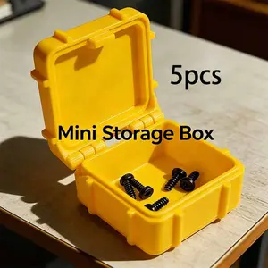 5pcs Mini Hardware Storage Box, Stackable Design, Screw Nuts Electronic Components Organizer, Secure Clip Structure, Essential Tool Holder