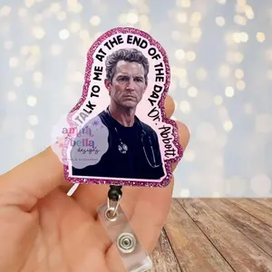 Dr. Abbott Badge Reel – The Pitt TV Series Inspired ID Holder – Cute Nurse Badge Reel – Healthcare Worker Gift – Retractable Badge Clip