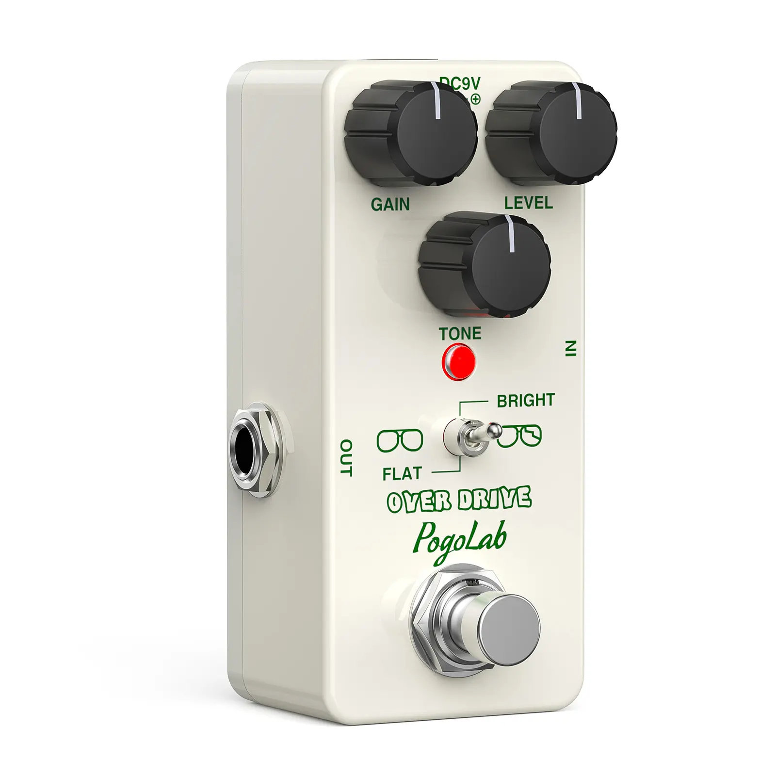 POGOLAB Overdrive Guitar Effect Pedal, with Two Effects Bright and Flat, True Bypass Mini Pedal for Electric Guitar, Mother's Day Father's Day Music Lover Boy Girl Friend Gift