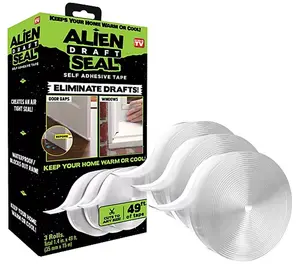 Clear Adhesive Weather Seal Tape for Door Window Air Leak Protection