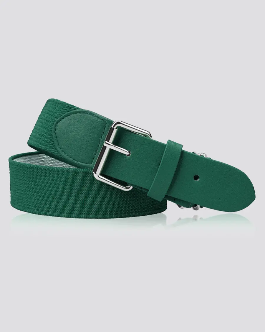 Youth Elastic Polyurethane Baseball-Softball Belt, Adjustable with Metal Buckle, Sports-Casual Style, Durable Performance Material, Kids, Sequins, Pu Leather, Easy Fit, Sliding Adjusters, Stretch
