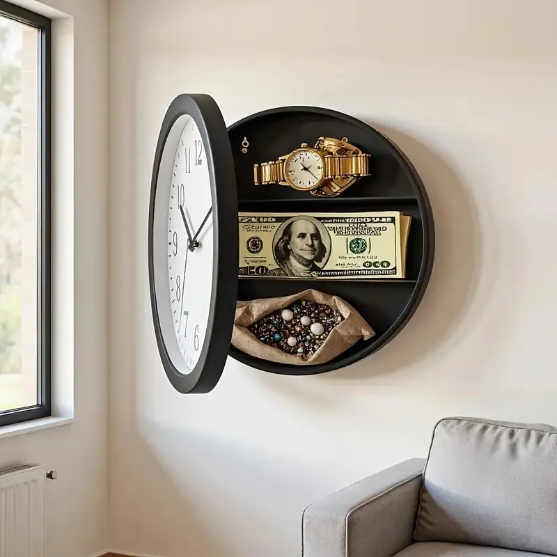 MIDOAIS Multi-Use Concealed Wall-Mount Security Locker, Money Safe Box with Coin Sorter - Sturdy Home & Office Storage Solution