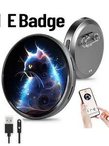 Smart Electronic Badge 1.7 Inch HD Display, Bluetooth-compatible Text Digital Animation Pattern, Backpack Bag Decoration, Holiday Gift