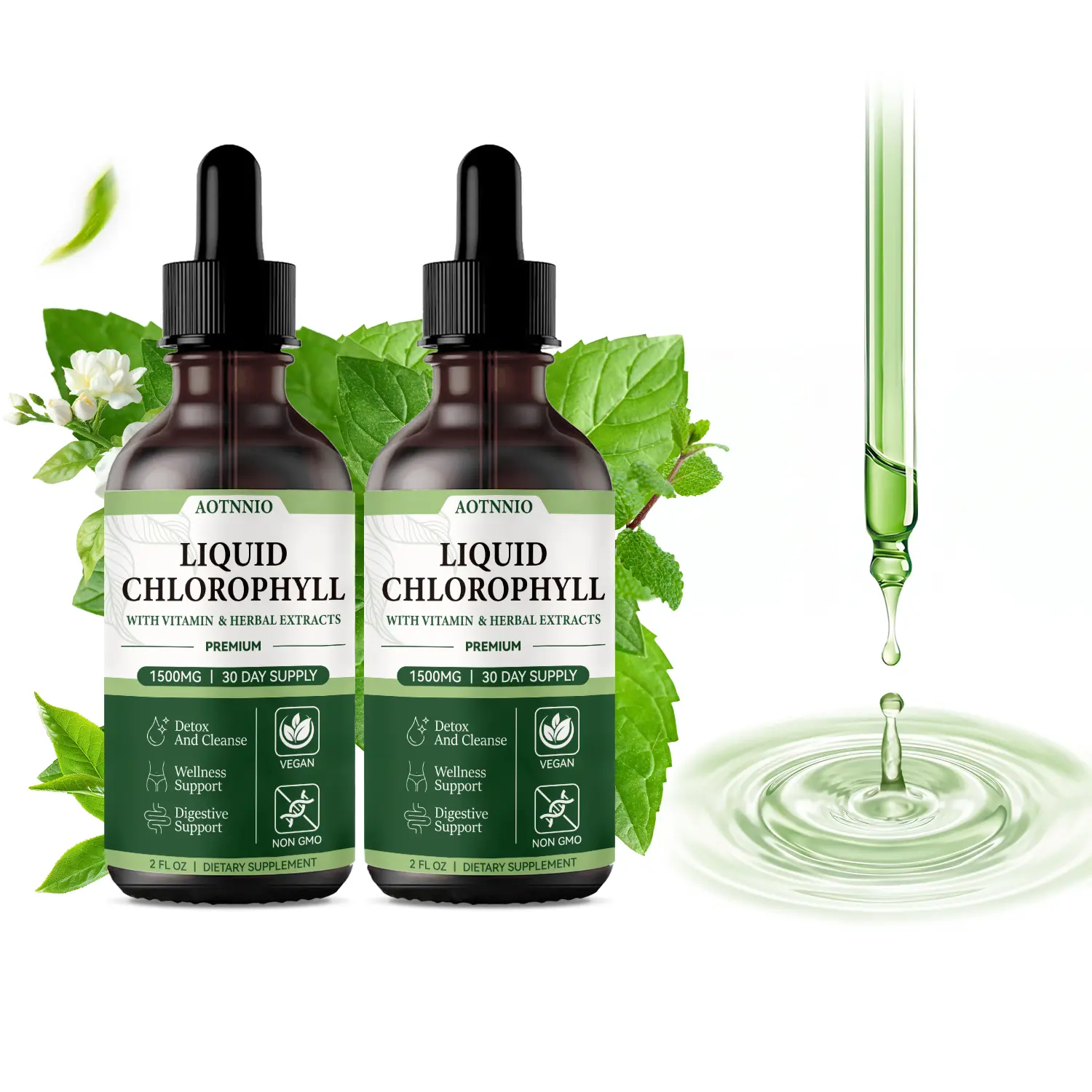 Liquid Clear Chlorophyll Drops | 1500 mg Plant-Based Formula | Natural Ingredients | No Artificial Colors | Supports Natural Cleansing, Gut Health & Daily Wellness | Natural Mint Flavor | 30-Day Supply | DealsForYouDays