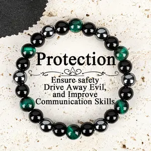 GADASLUY  Genuine Aura Quartz and Natural Sea Sediment Bead Stackable Bracelet Unisex Couple Accessory Handmade Charm Bracelet Perfect Fathers Day Jewelry Gift for Loved Ones Friends and Family