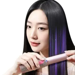 Wolika Diamond Wireless Hair Straightener Pink Sparkle Edition Cordless Gift with 3 Heat Settings & 5-Second Heat-Up for All Hair Types