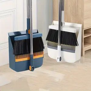 Two-Piece Broom Set Foldable Soft Hair Sweeper Brush Rotatable Magic Scraper, Efficient Cleaning Tools for Home Use, Soft Bristle Broom