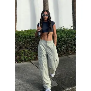 Lydia Contrast Seam Parachute Pants
