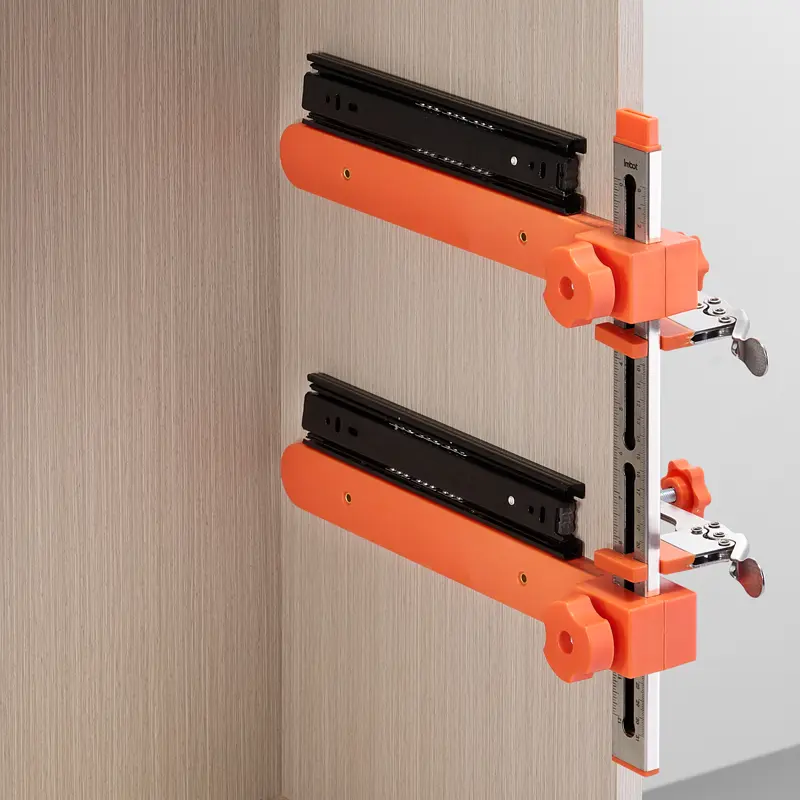 Imbot Upgraded Drawer Rail Edge Clamp DIY Furniture Cabinet Drawer Rail Auxiliary Fixing Woodworking Tools Decorative Essential Rail Mounting Fixing Tool Extension Bracket Hinged Design Stainless Steel door cabinet door
