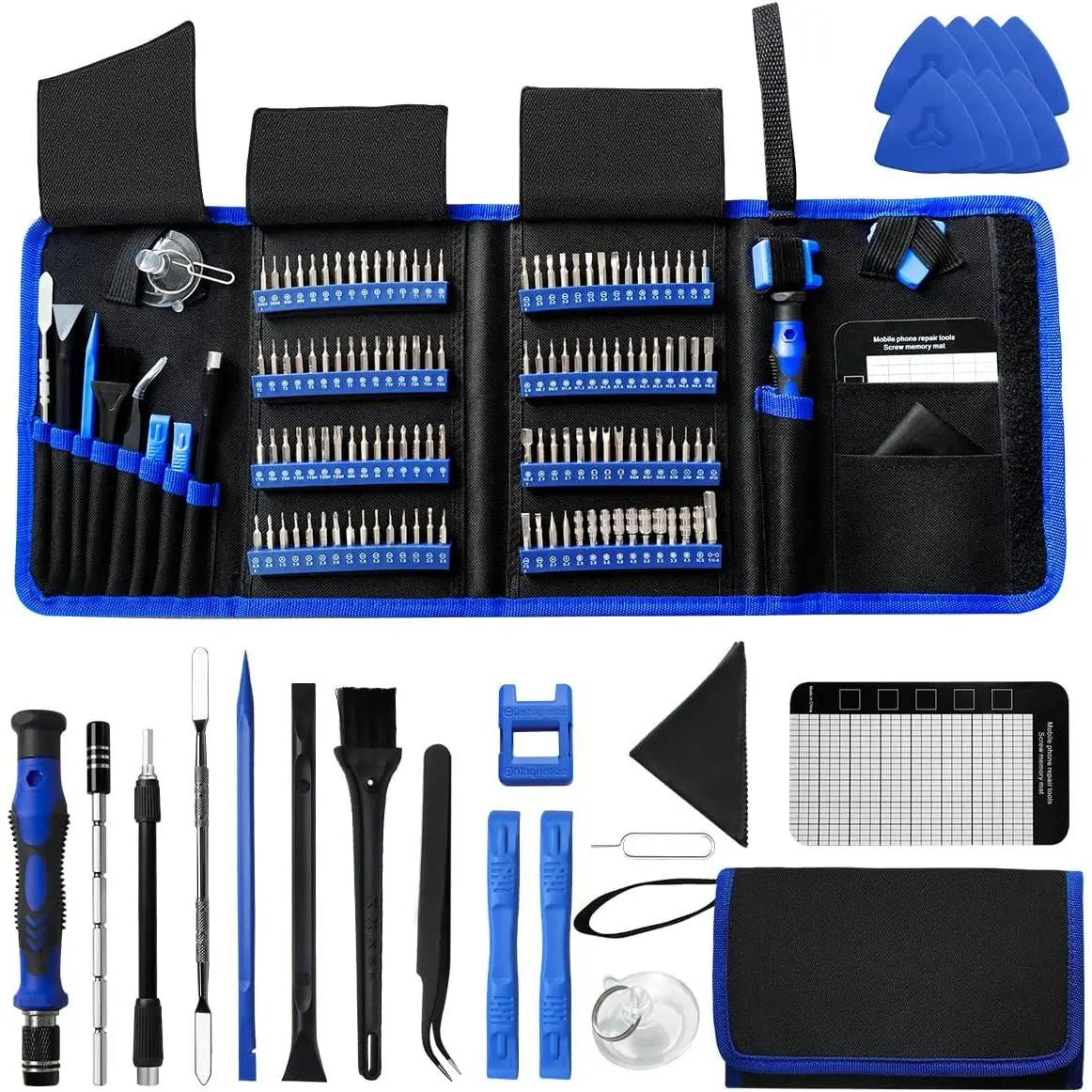GJANSH 142 IN 1 Professional Computer Repair Tool Kit, Precision Screwdriver Set with 120 Bits Magnetic Repair Tool Kit for iPhone, MacBook, Computer, Laptop, PC, Tablet, PS4, Game Console, and Others