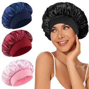 Luxury Satin Sleep Cap, High Elasticity Wide Band Headband, Hair Protection Satin Hat for Women & Men, Comfortable Home Use, Hair Care Cap