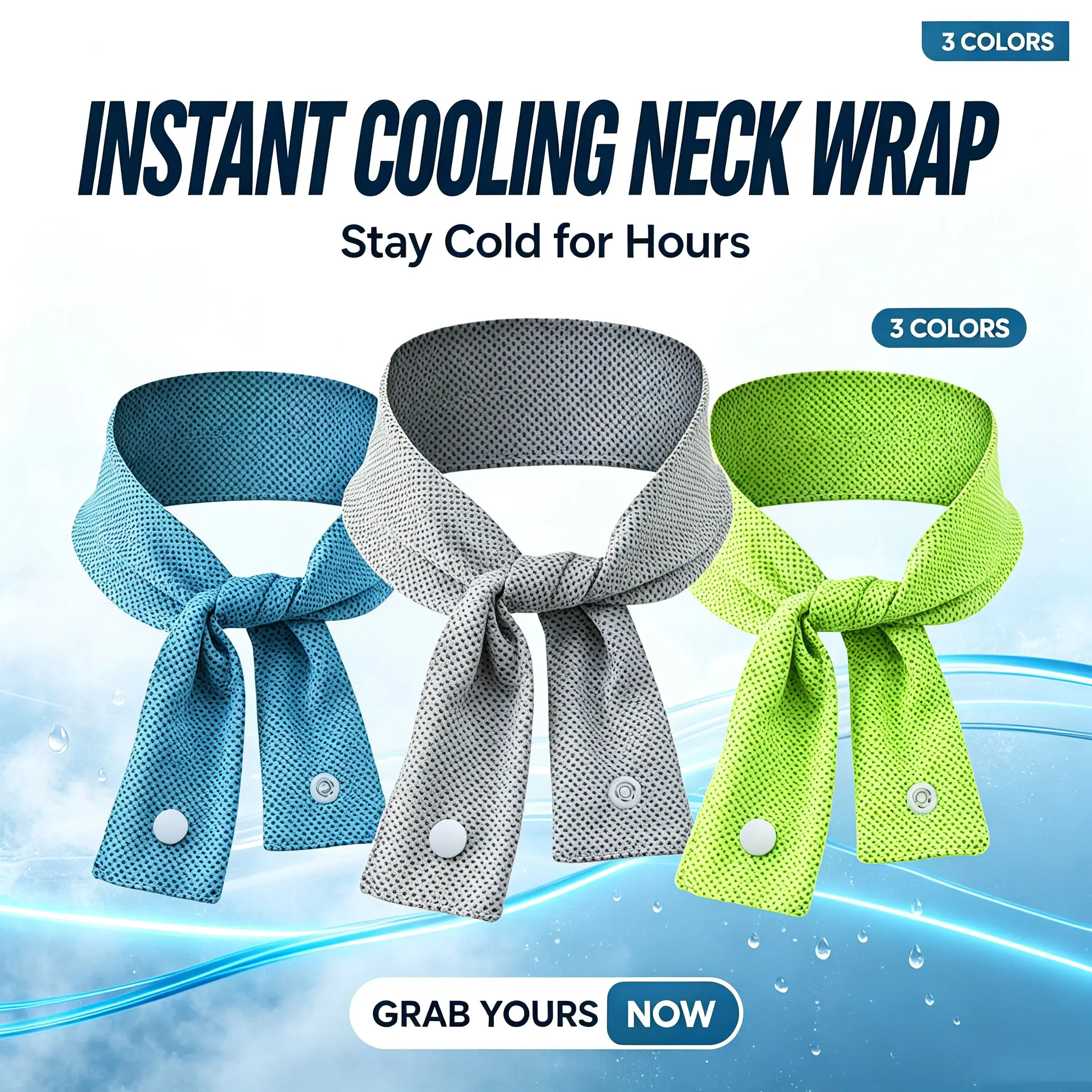 Unisex Quick-Drying Sports Towel - 5x70cm Button Detail Cooling Scarf, Absorbent Neck Wrap & Wrist Towel, Solid Color Heat Relief Accessory with Cooling Effect for Gym, Camping
