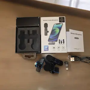 Boldstep Essentials 2-in-1 Wireless Mini Lavalier Microphones with USB-C and Lightning Cable Compatibility