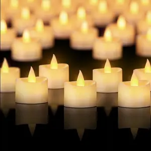 12PCS Flameless Candle, Batteries Included, Long-Lasting, Ivory Base, No Remote, For 2026 Christmas Valentine's Day Decorations.