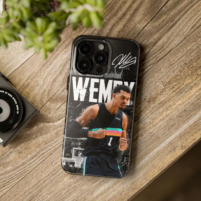Wemby Basketball Signature Phone Case, Victor Wembanyama Inspired San Antonio Hoops Aesthetic, Tough Shockproof Protective Cover for iPhone 17 Air Pro Max