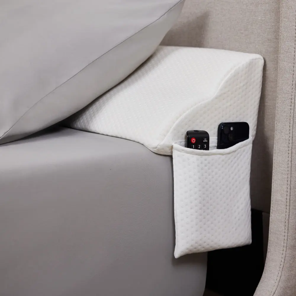 GORILLA GRIP Patented Bed Wedge Pillow for Headboard Gap, Filler Between Mattress Gaps, Comfortable Supportive High Density Cushioned Foam Pillows, Stay in Place Gripping Dots
