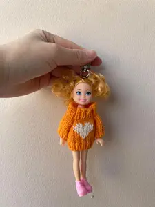 High-Quality Barbie Doll Bag Car Decoration, Stylish Curly Hair Girl Keychain Pendant for Bags & Phones
