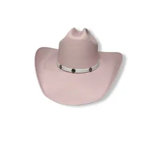 Pink straw cowboy hat