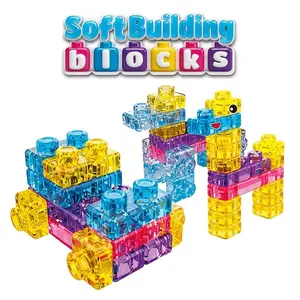2026 New 40-Piece Soft Blocks, Transparent Silicone Stress Relief Toy, Educational Stackable Blocks, Creative Unwind Toy, Birthday Gift for Kids Aged 3+