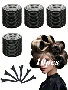 10pcs Large Hair Curlers with Clips, Self-Grip Rollers for Bangs & All Hair Types, Easy DIY Curling Tools, Hair Volume Tool, Ideal for Daily Use