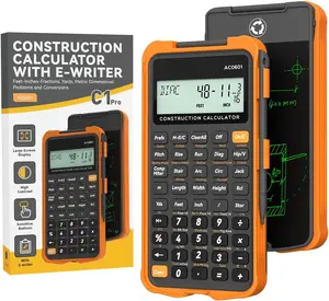 NEWYES Construction Calculator with Writing Tablet Industrial & Scientific Engineering Calculator for Contractor, Concrete Pocket Feet-inch-Fraction Calculators for Carpenter, Framer, Remodeler