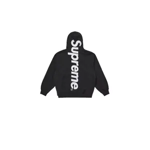 Supreme Satin Appliqué Hooded Sweatshirt (FW25) Black
