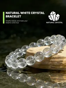 Delicate Natural Clear Quartz Lotus Bracelet  Wearing a clear quartz lotus symbolizes carrying beautiful wishes, attracting good fortune into life, helping dreams come true and bringing blessings. Guides rational planning; handcrafted carefully, can be s
