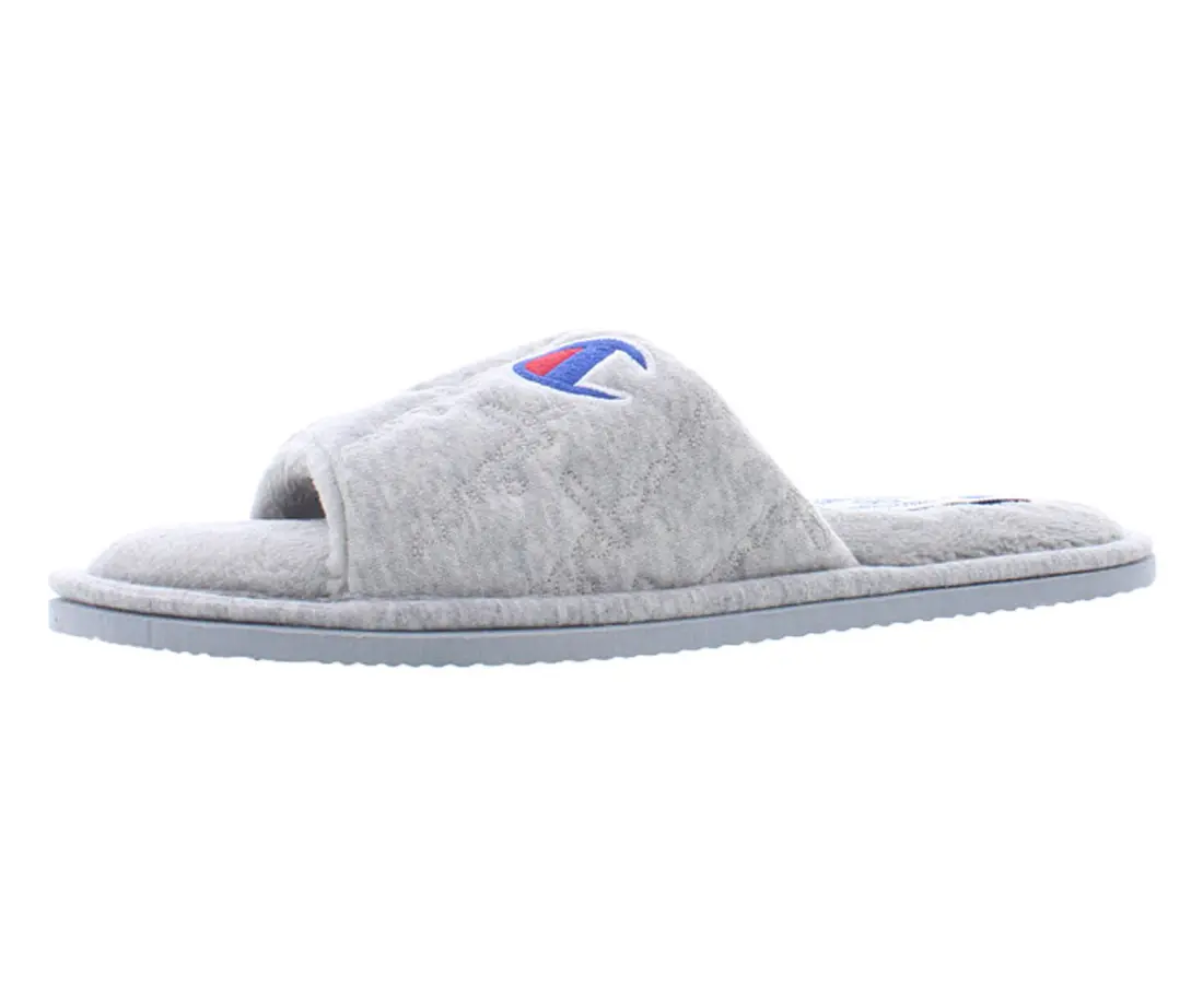 CHAMPION Women's Slip-on Logo Detail Slides, Open Toe Casual Home Slippers, Everyday Indoor Comfort Footwear