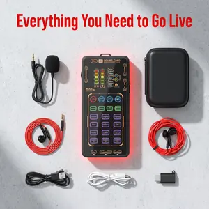 X55 Pro Portable Digital Sound Card Voice Changer Professional Audio Mixer for Live Streaming Gaming Singing