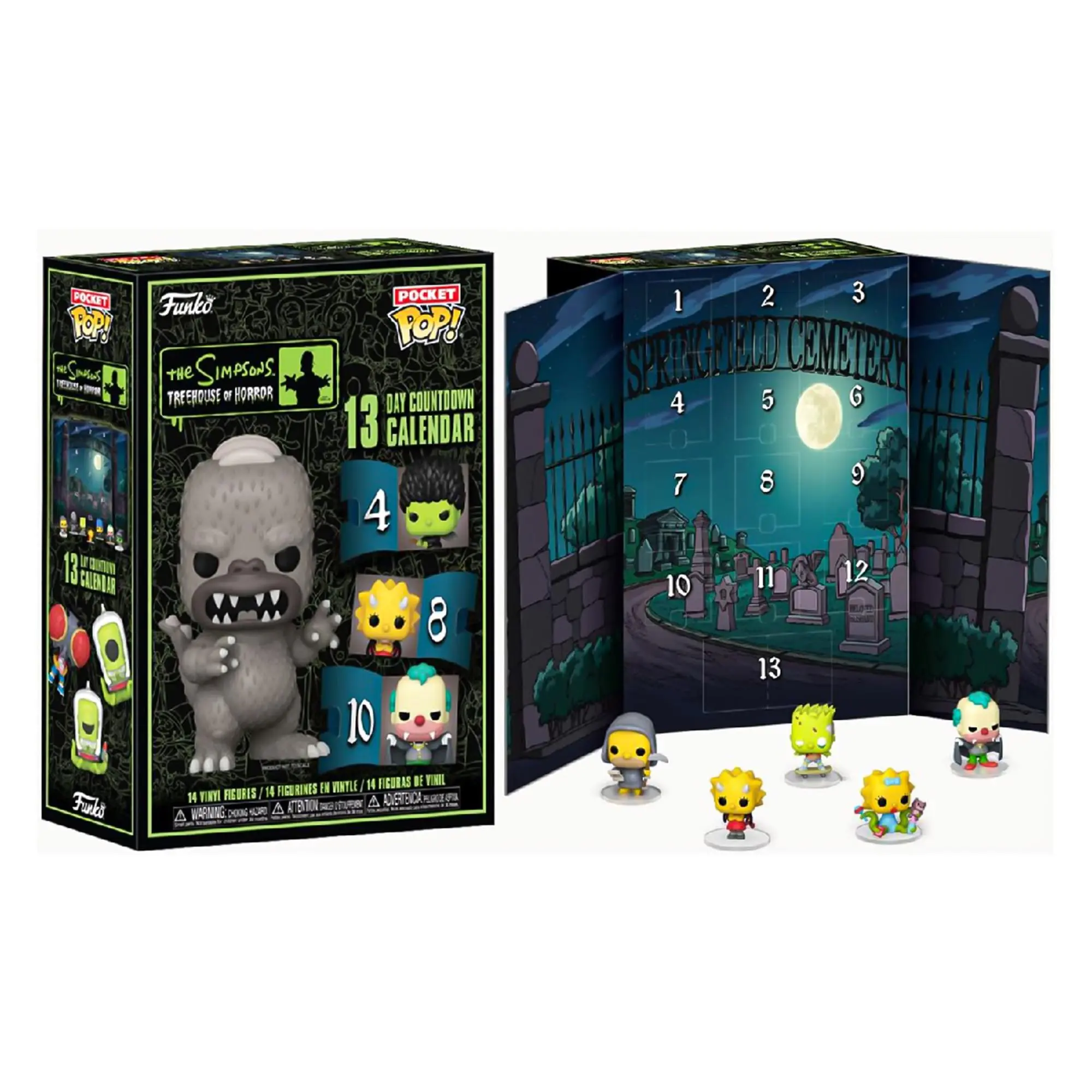 The Simpsons Licensed Vinyl Figurine Funko Pocket POP - 13-Day Holiday Advent Calendar with Vinyl Novelty Lighting Decor, Licensed Vinyl Figurines
