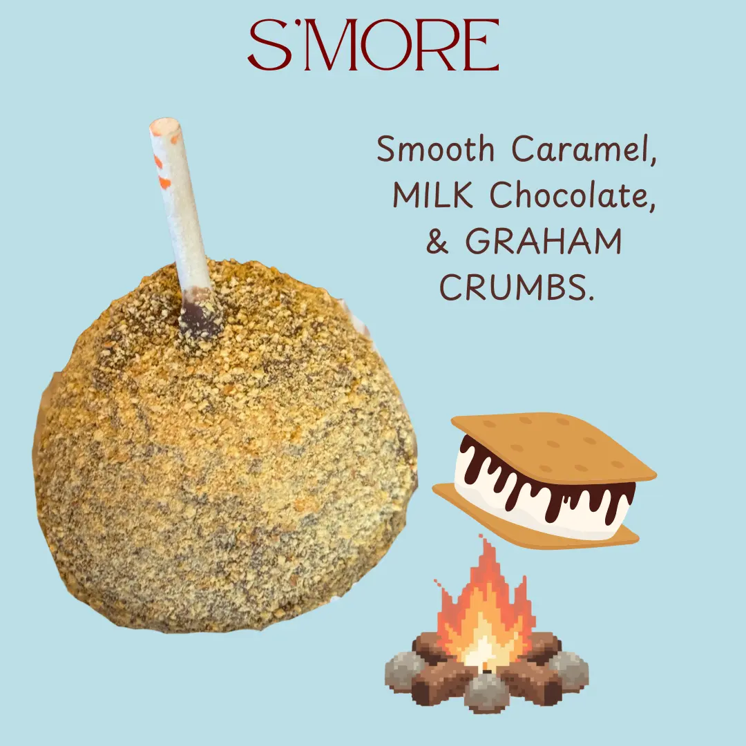 Copperpot Gourmet Caramel Apple Smore Chocolate Graham Crumbs Large Crisp Granny Smith Apple Handcrafted in Small Batches with Unique Copper Kettle Caramel