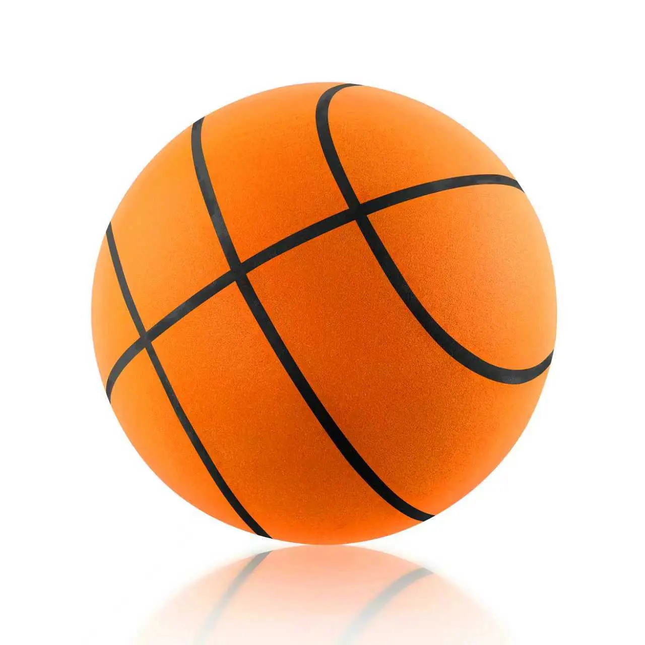 Size 7 (29.5") Silent Basketball - Grooved Airless Foam Indoor Ball Sports Equipment, Pro PU Material for Quiet Dribbling, Indoor Training with Real Feel & Higher Bounce