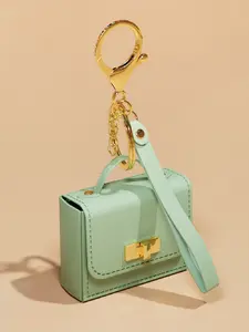 Fashion Simple Design Mini Keychain PU Leather Pendant, Handheld Rope Coin Purse Accessory, Phone Bag Hanging Decoration Gift Keychain Wristlet Strap, Keychain For Bags, Stylish Keychain