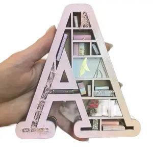 Miniature Alphabet Letter Bookshelf - Handmade Decorative Sculpture with Personalization Options, Customizable Features