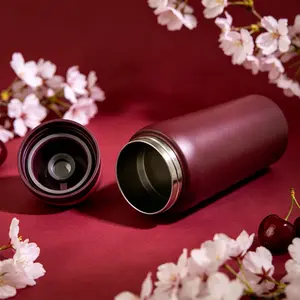OW(Black Cherry) Luxury Double Cup Vacuum Outdoor Sports Water Bottle, 32oz / 945ml. A large-capacity stainless steel water bottle designed for bicycles, easy to carry, leak-proof travel cup with a snap ring Thermal Flask- Drinkware Tumbler Bottled