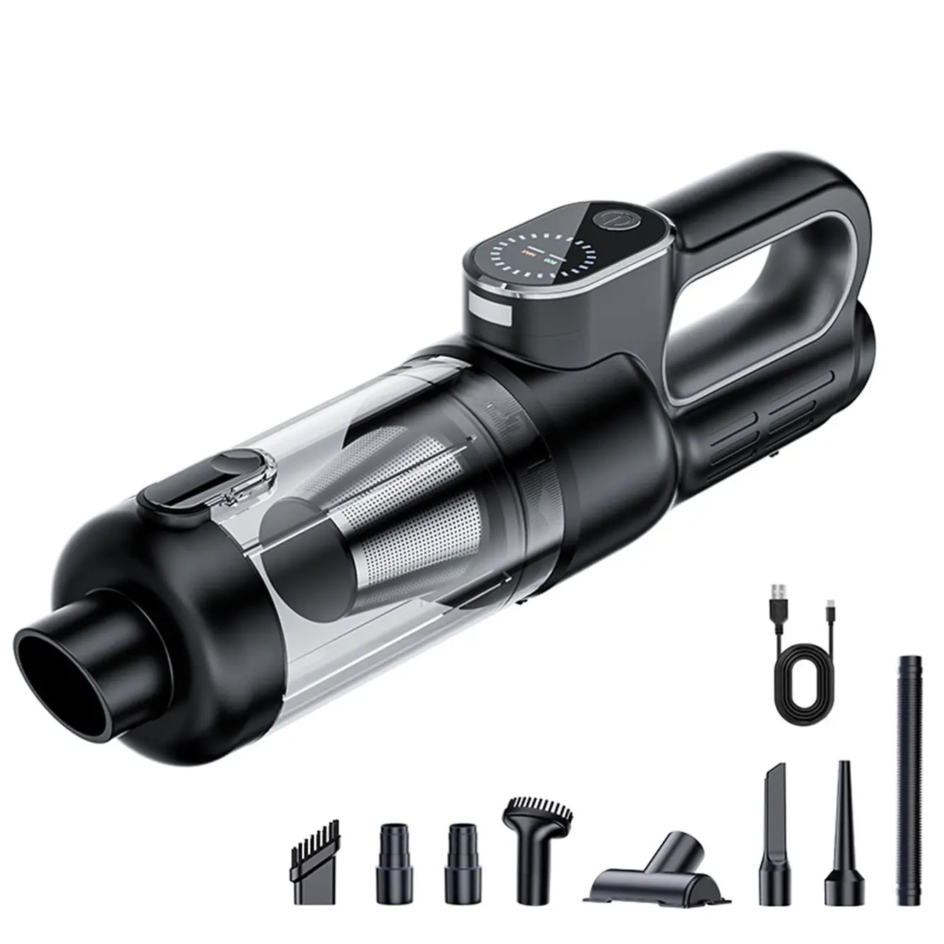 High-Power Car Vacuum Cleaner, Blower Integrated, Brushless Motor, Super Strong Suction, Portable Handheld, USB Rechargeable, Wireless Design, Cordless Car Vacuum, Car Vacuum Kit, Car Cleaning Supplies