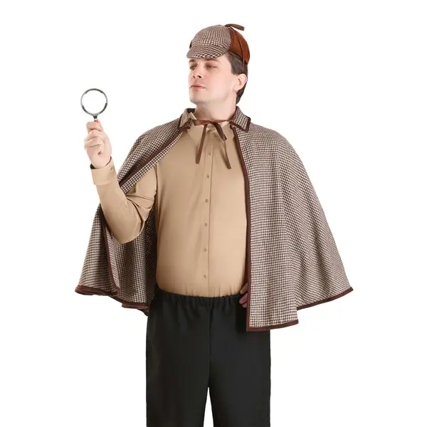 Adult Sherlock Holmes Hat and Poncho Costume Kit