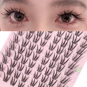 1 box of 10 rows painted mountain fox thick diagonal flying segmented false eyelashes suitable for beginners, DIY clustered eyelash extension kit, Diy Eyelash Extensions, Diy Lash Clusters