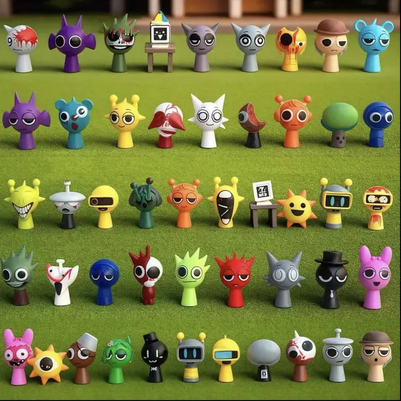 Sprunki Action Figures Collector Set - Unisex 24 Pcs Music Game Dolls with Whimsical Art Style, Durability, Vibrant Design, Quirky Gifts, Learning Tool for Pretend Play & Fine Motor Skills (Toys & Hobbies Specialty DIY Supplies, Decorative)