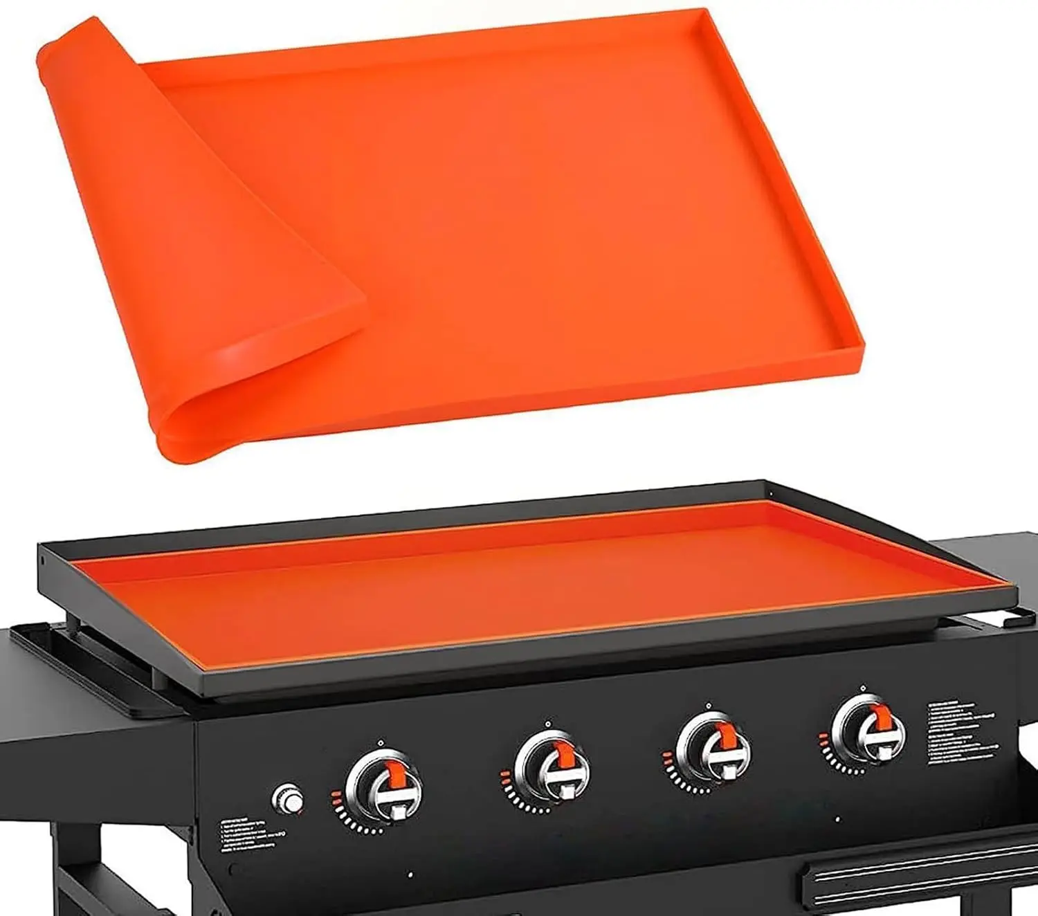Blackstone Griddle Cover - Heavy Duty Food Grade Silicone Mat - Orange, 36 Inch