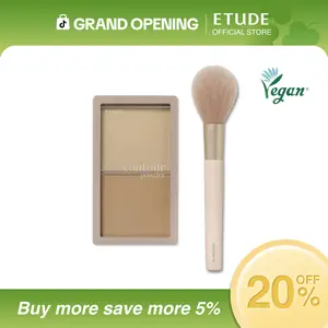 [ETUDE Official] Contour Powder #01(Creator) & Brush Set | Easy-to-Use K-Beauty Essentials | Natural-Looking Definition | Long-Lasting Matte Finish