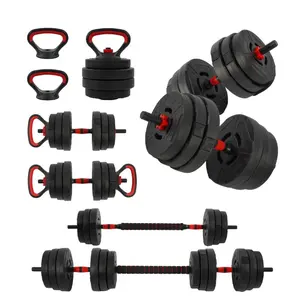 BalanceFrom 60LB 4-in-1 Portable Changeable Dumbbell, Barbell, and Kettlebell Set with Adjustable Weights
