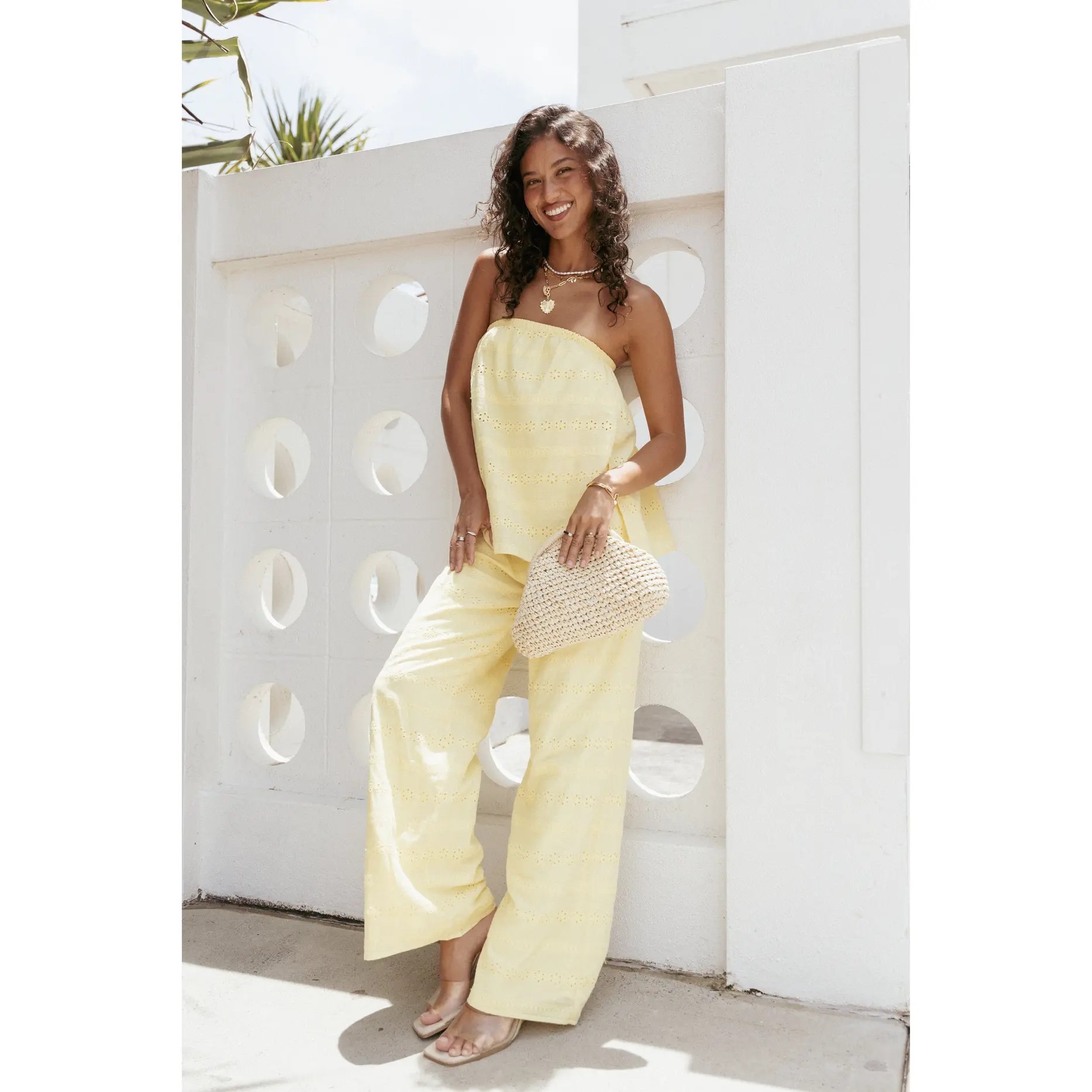 Michele Strapless Jumpsuit - Butter Yellow