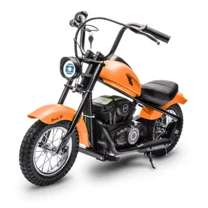 Gaomon 24V Kids' Electric Dirt Bike, 250W Motor, 12-Inch Fat Tires, 2 Speed Modes, Up to 14 MPH, 60-Minute Runtime, LED Light, Leather Seat, 150 Lb Max Load, Orange Off-Road Motorcycle, for Teens' Outdoor Play
