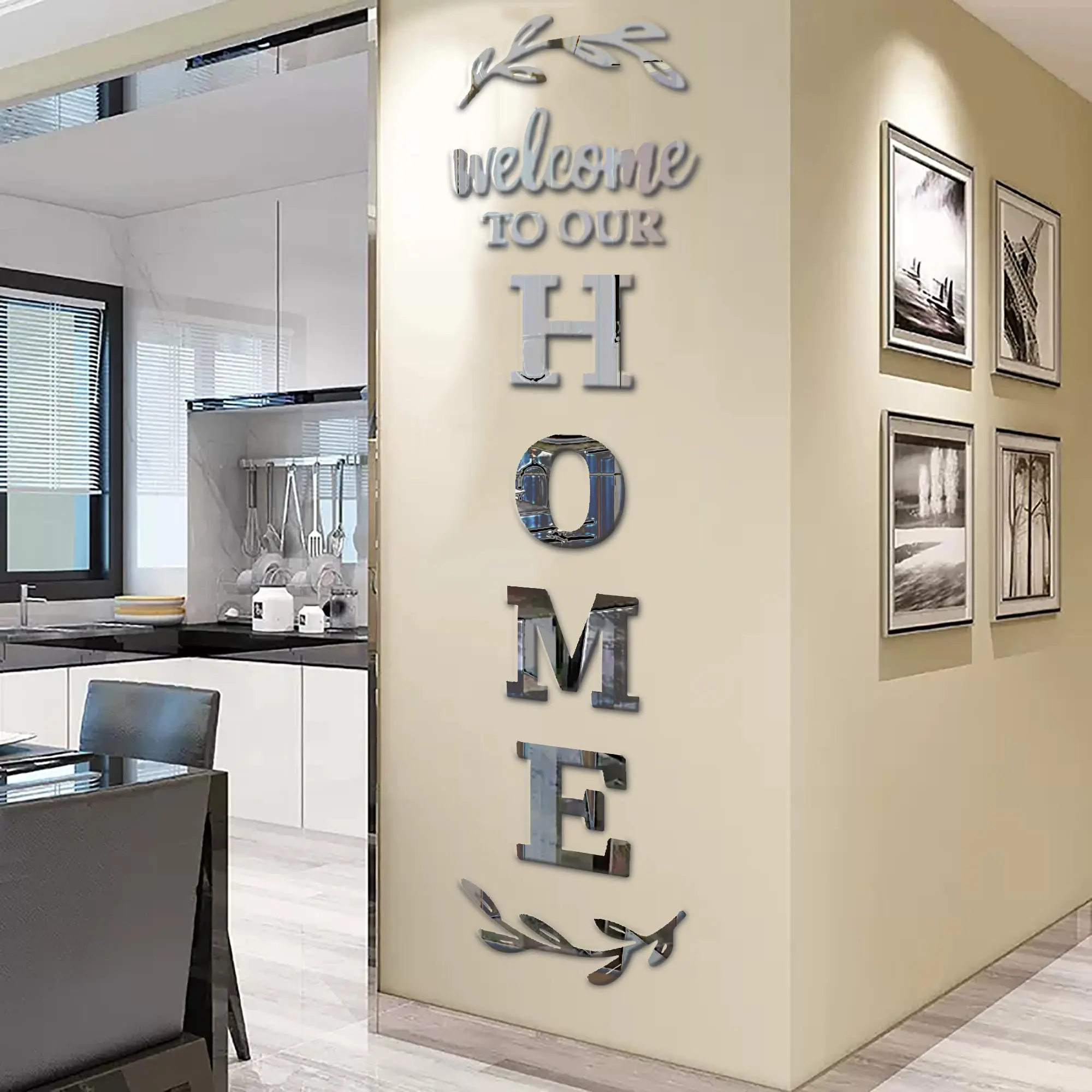 Home Wall Decor Welcome To Our Letter Signs - Mirror Stickers For Living Room Bedroom Decorations
